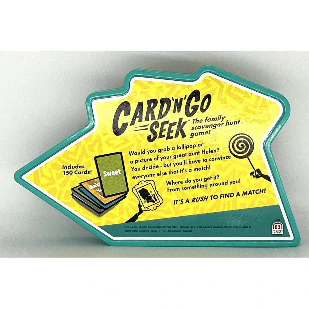 Card 'N' Go Seek Game Family Fun Scavenger Hunt Find A Match Plastic Case
